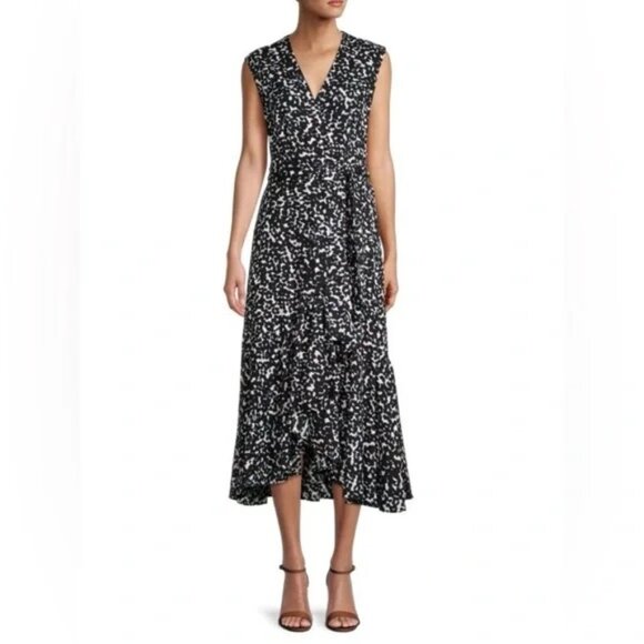 Rebecca Taylor Dresses & Skirts - REBECCA TAYLOR Leopard Midi Wrap Dress Size 4